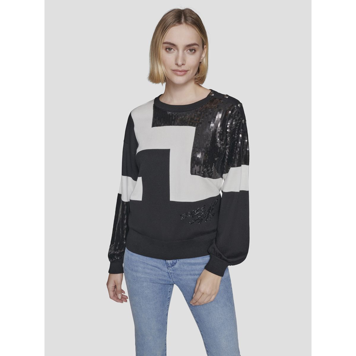KARL LAGERFELD - Sweater con materiales mixtos
