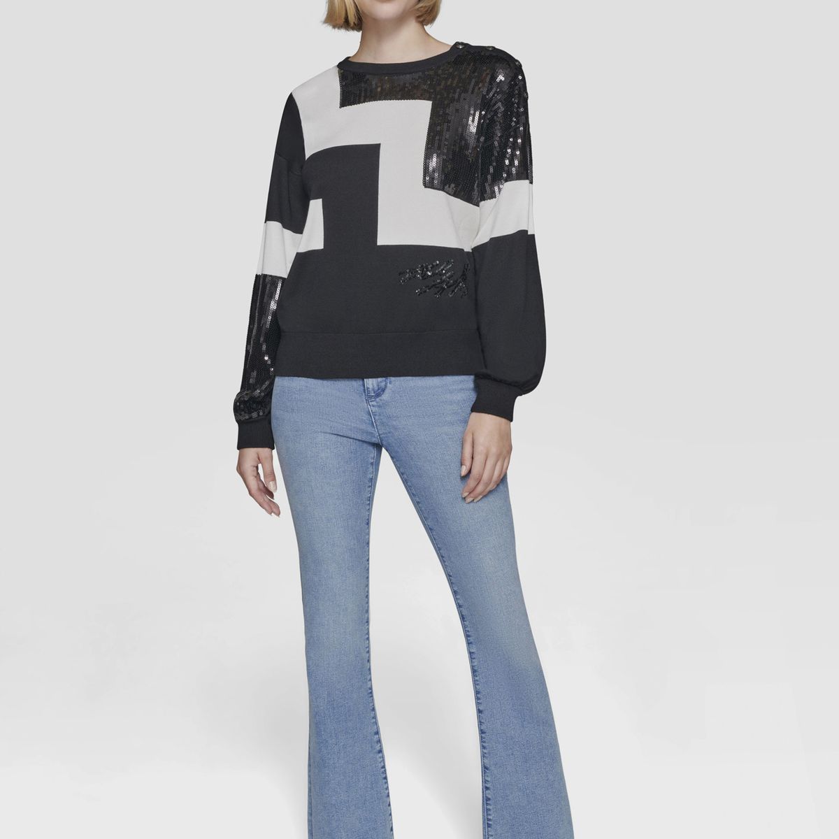KARL LAGERFELD - Sweater con materiales mixtos