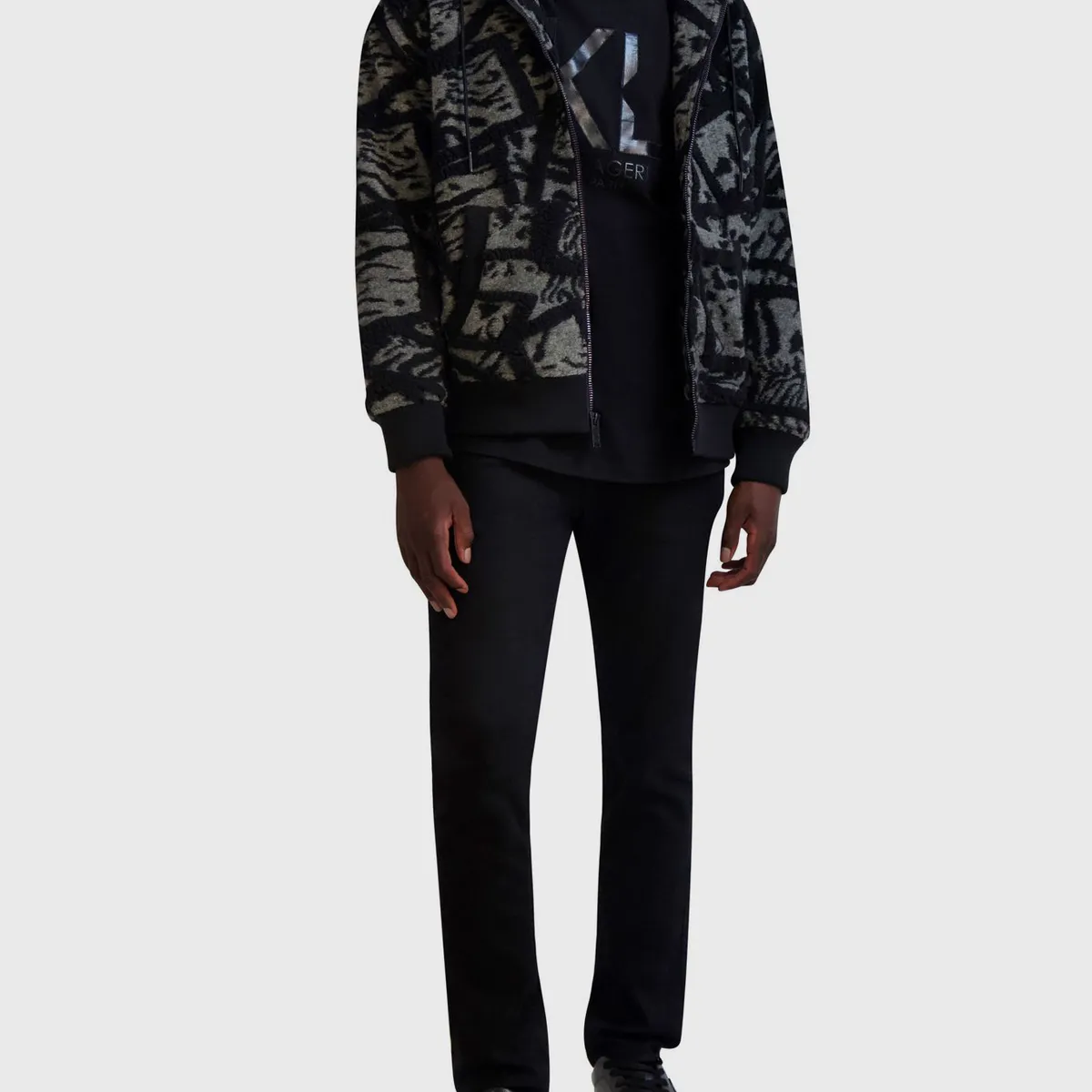 KARL LAGERFELD - Polerón textured con cremallera