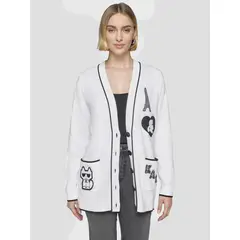 KARL LAGERFELD - Sweater cárdigan con parches
