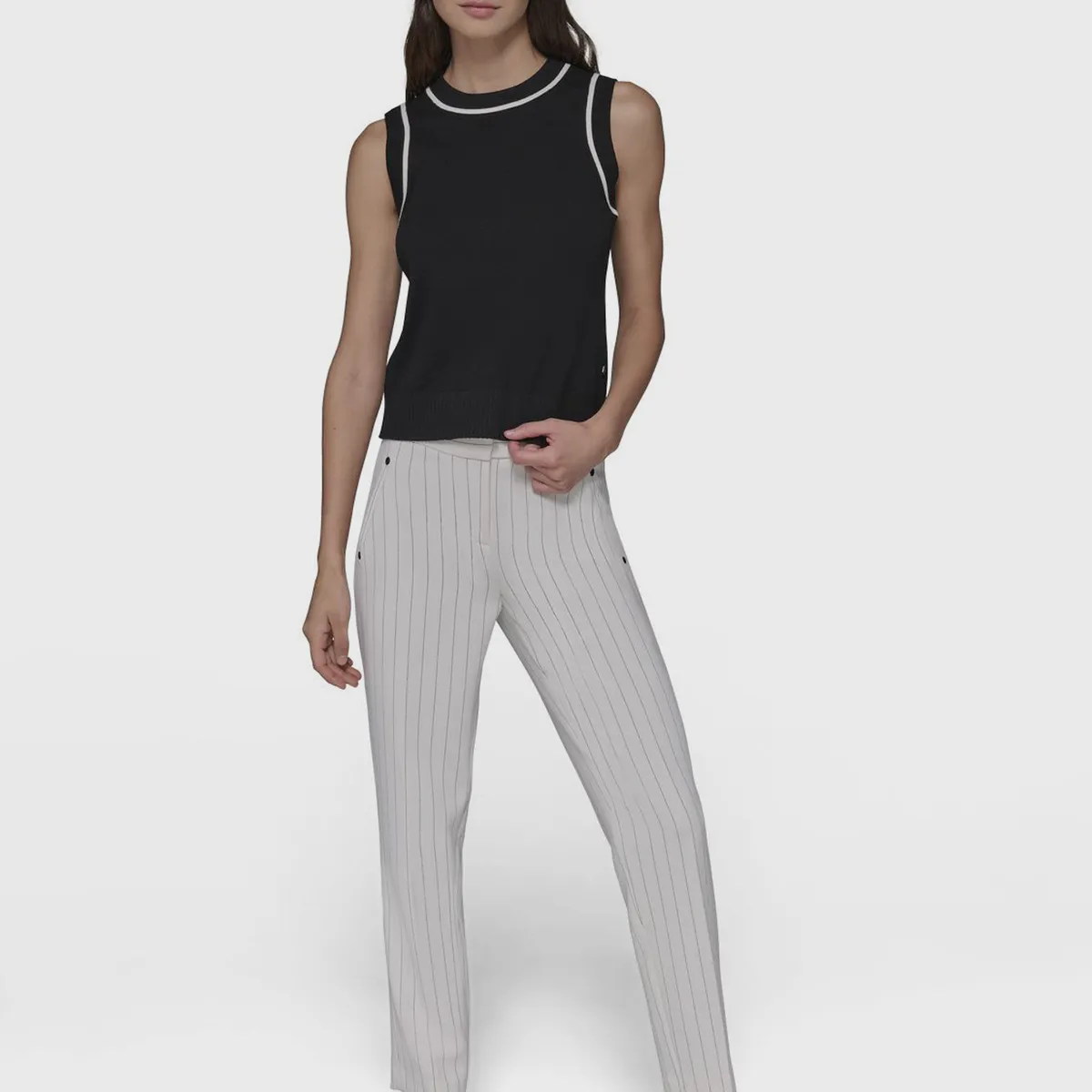 KARL LAGERFELD - Sweater sin mangas con cuello redondo