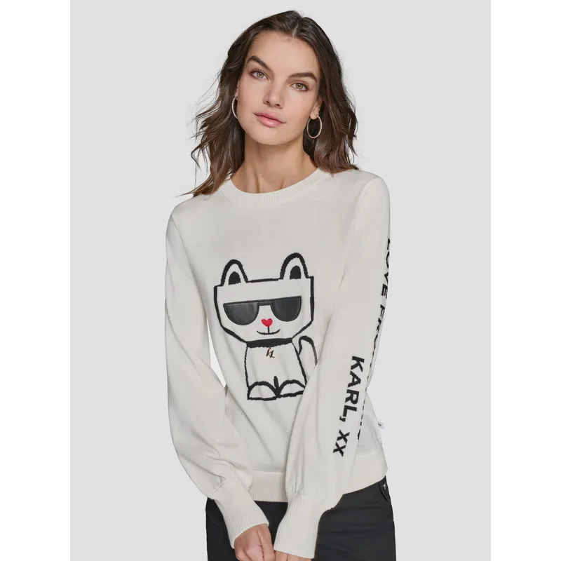 KARL LAGERFELD - Sweater choupette bordado