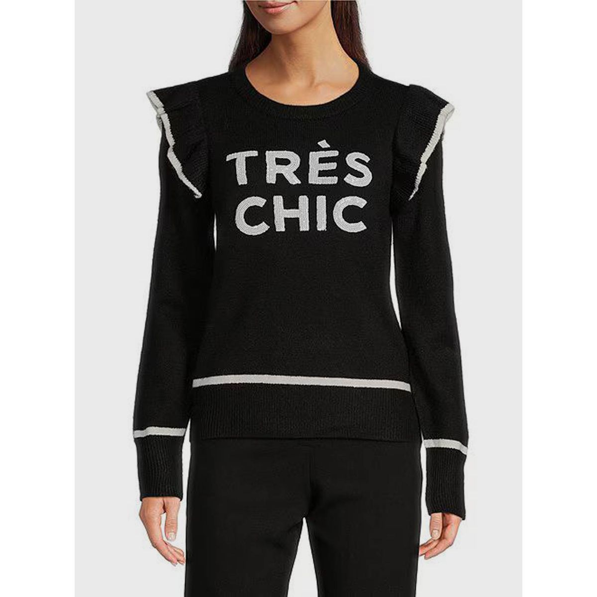 KARL LAGERFELD - Sweater tres chic con volantes