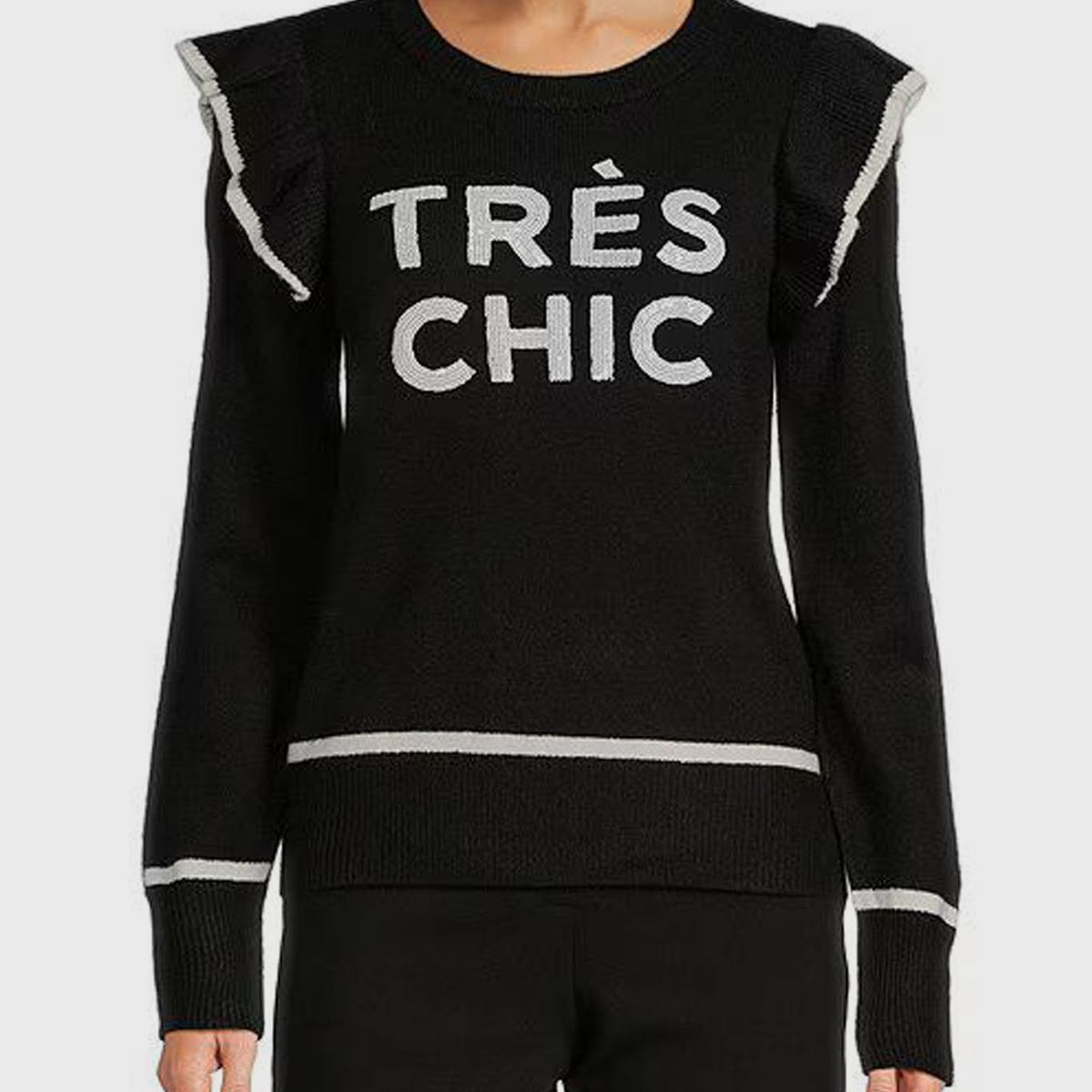 KARL LAGERFELD - Sweater tres chic con volantes