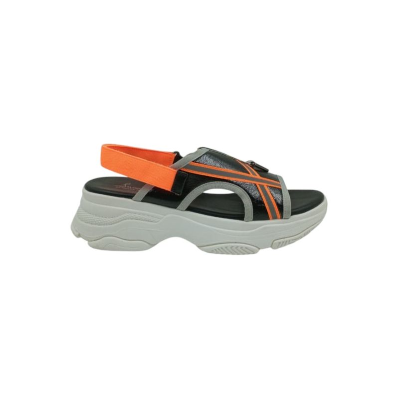 HERIEL - Sandalia Negra Deportiva Plataforma