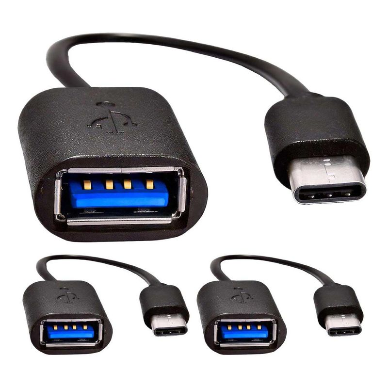 GEN - Pack 10 Cable Adaptador Otg Usb Tipo C Type Pendrive Mouse - Negro