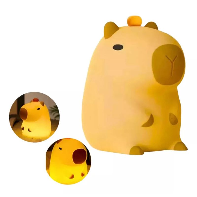 MUNDO MAGIA - Lampara Noche Capibara Sensorial Tactil Luz Mesa Capybara