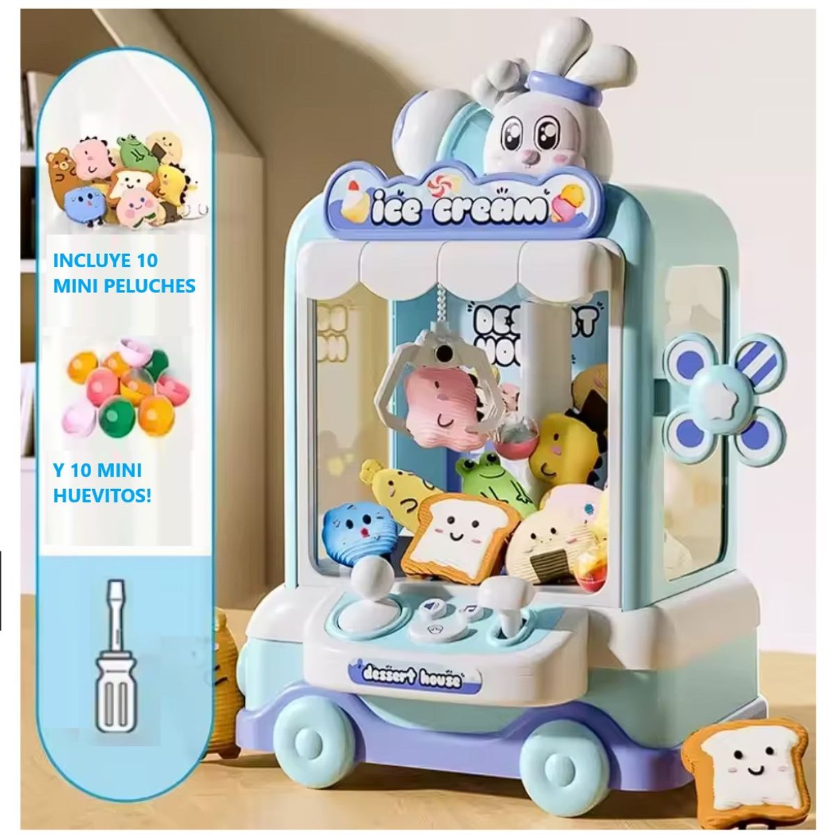 GENERICO - Máquina Mini Expendedora de Peluches y Juguetes 20 Un Azul