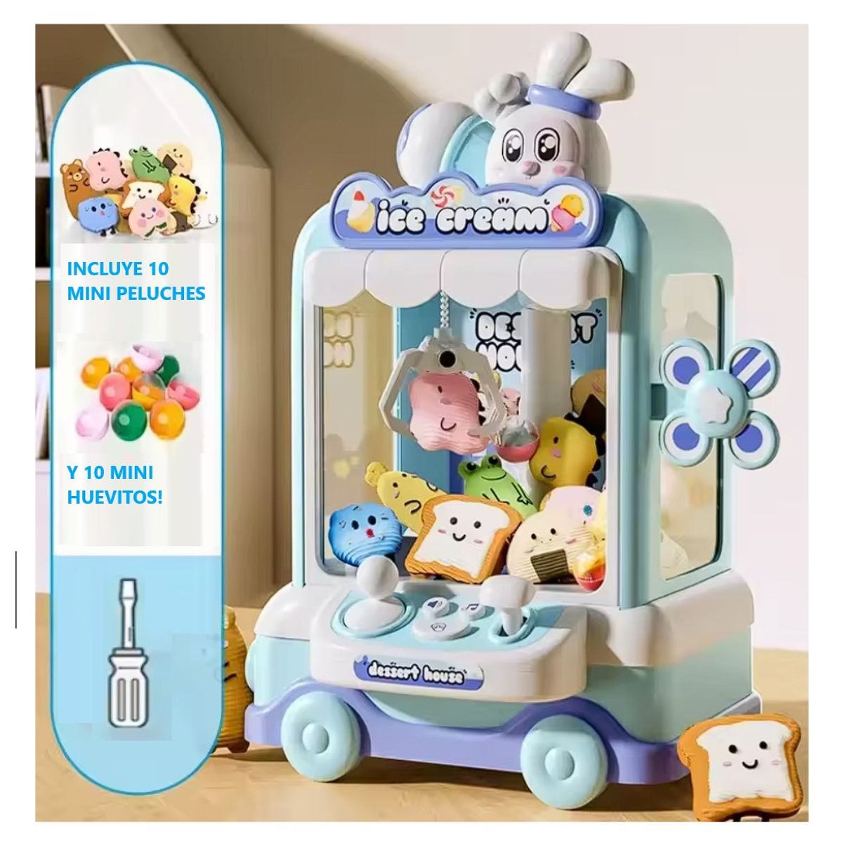 GENERICO - Máquina Mini Expendedora de Peluches y Juguetes 20 Un Azul