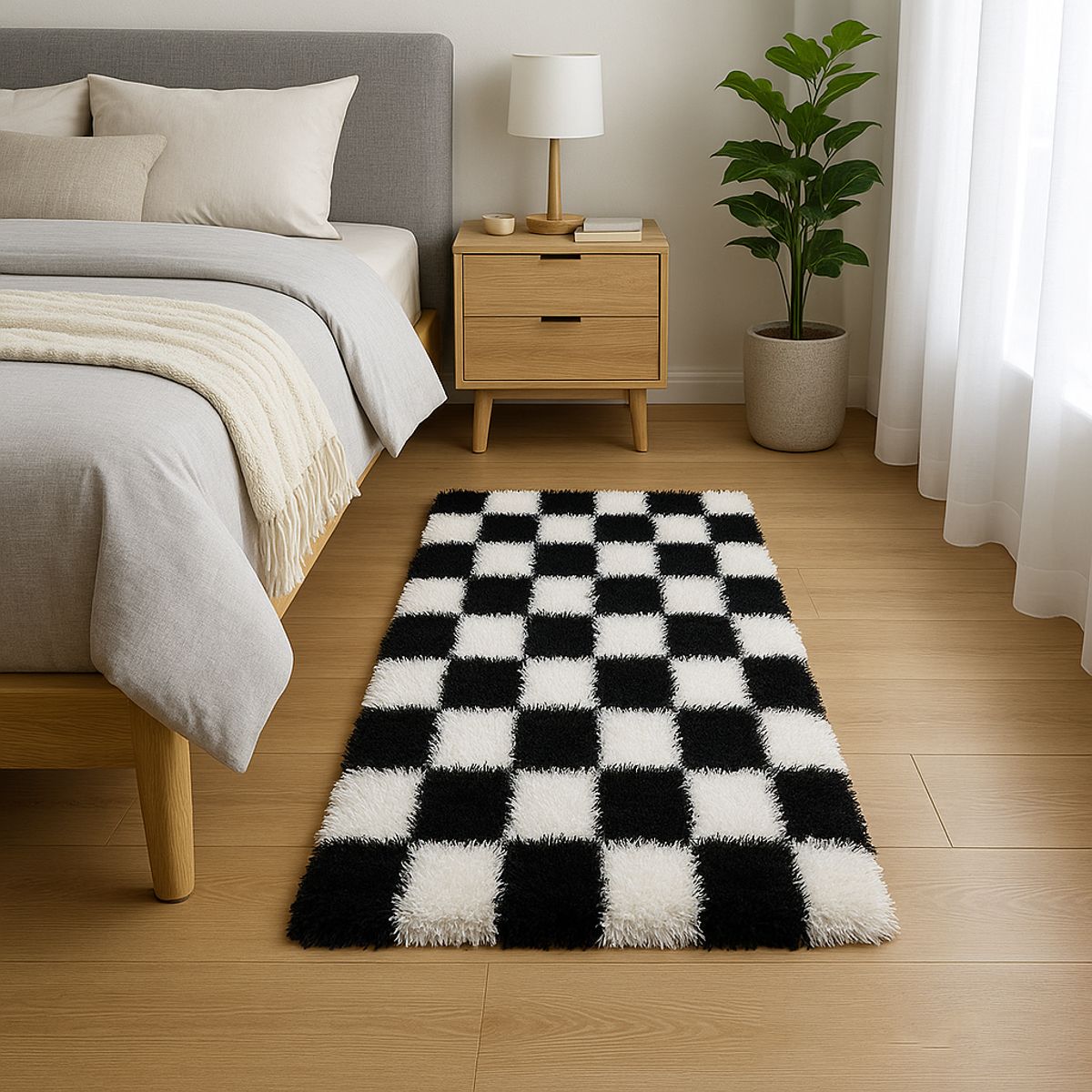 HOMER DESIGN - Bajada De Cama Peluda Alfombra 60x160 Cm Homer Design