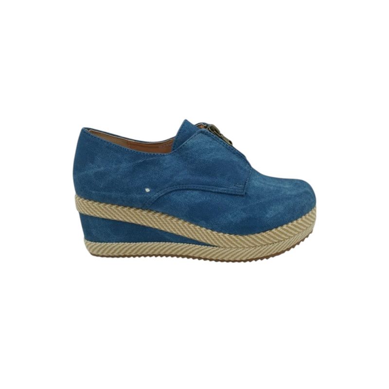 HERIEL - Zapato Panchita Azul Plataforma