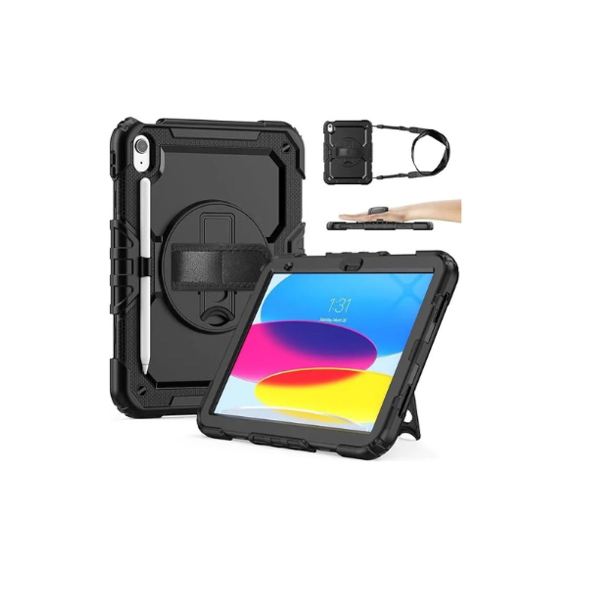 GENERICO - Funda Armadura Antigolpe Para iPad Air 11 M2 2024 + Mica