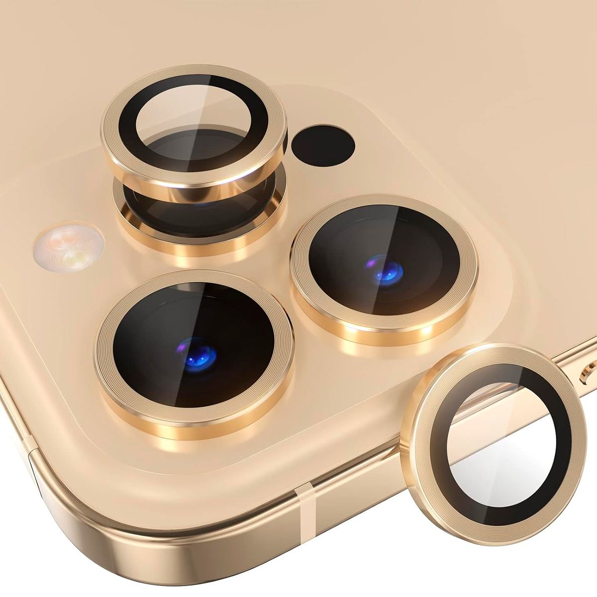 JOIGO - Protector De Lente De Camara Para iPhone 15/15 Plus Dorado