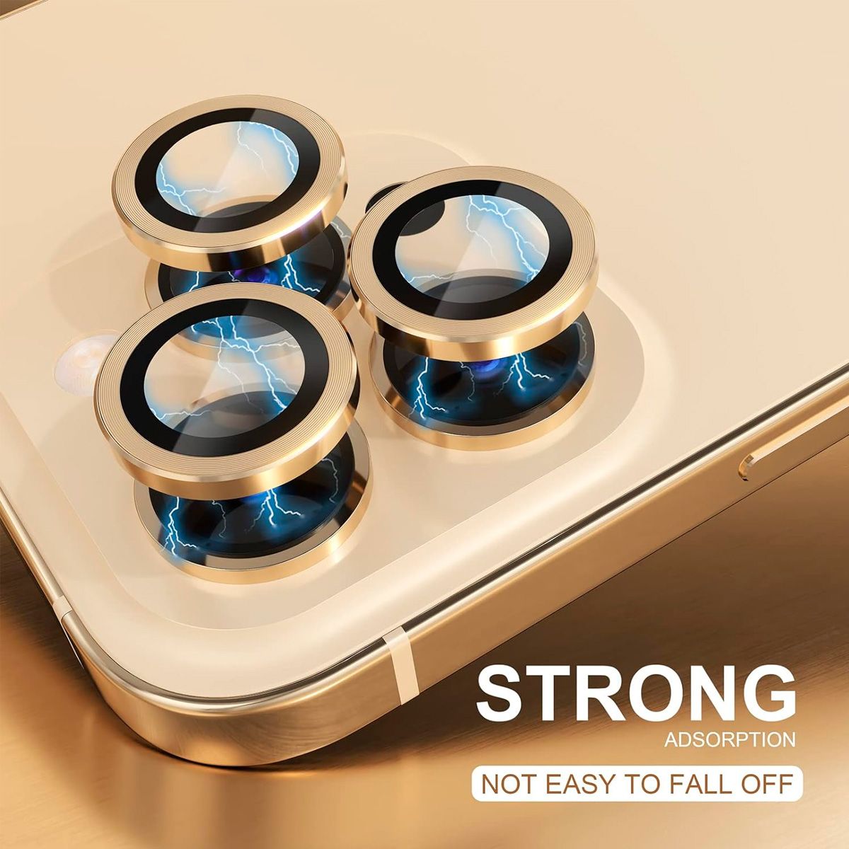 JOIGO - Protector De Lente De Camara Para iPhone 15/15 Plus Dorado