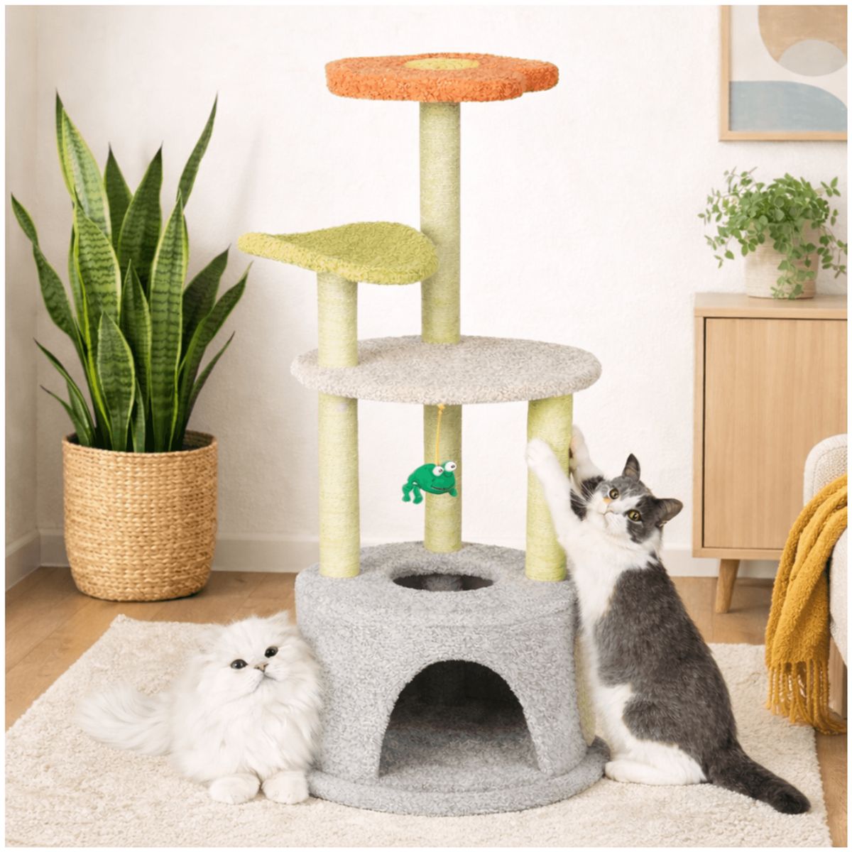 HOMER OUTDOOR - Rascador Para Gatos Cocolumpio Para Gatos De 4 Pisos Verde