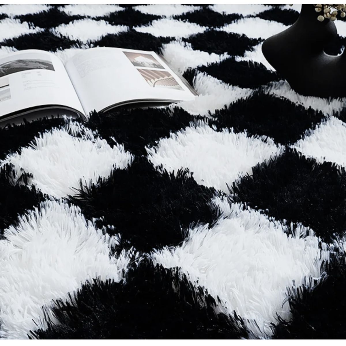 HOMER DESIGN - Alfombra 120x 160cm Peluda Super Suave para living homer design