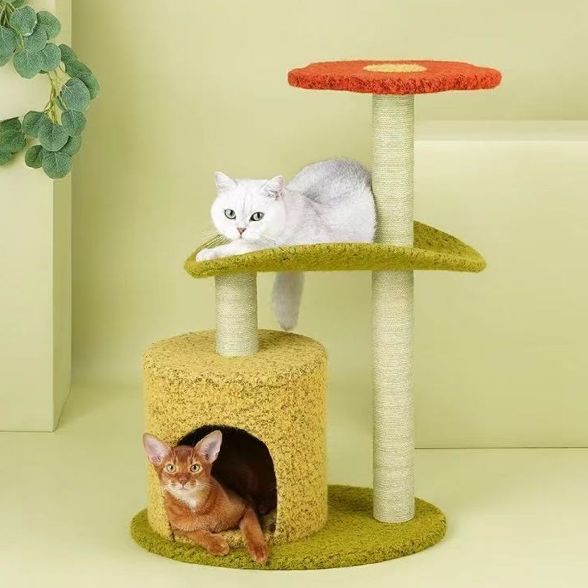 HOMER OUTDOOR - Rascador Para Gatos Cocolumpio Para Gatos De 3 Pisos Verde