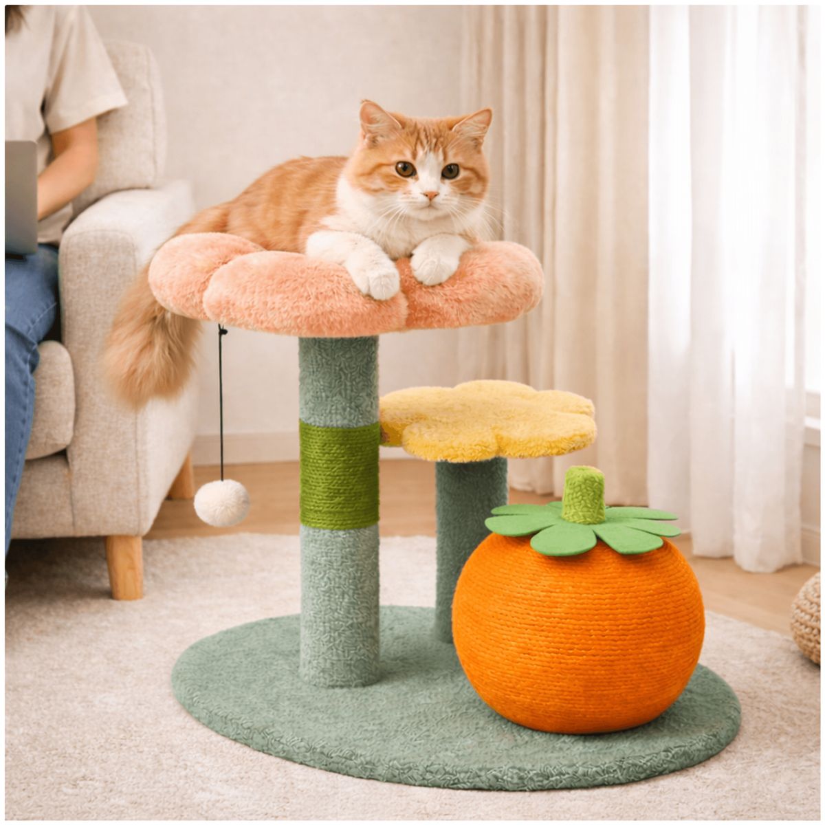 HOMER OUTDOOR - Rascador Para Gatos Cocolumpio Para Gatos De 3 Pisos Rosa