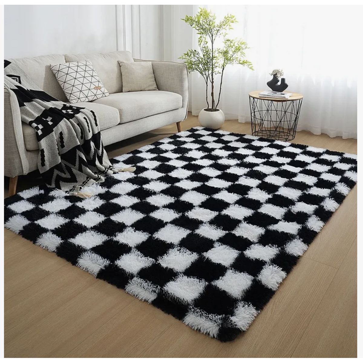 HOMER DESIGN - Alfombra 200x240cm Peluda Super Suave para living bajada de cama
