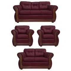 AMERICA DECORA - Juego de living 3-2-1-1 Taurus Envejecido Burdeo X