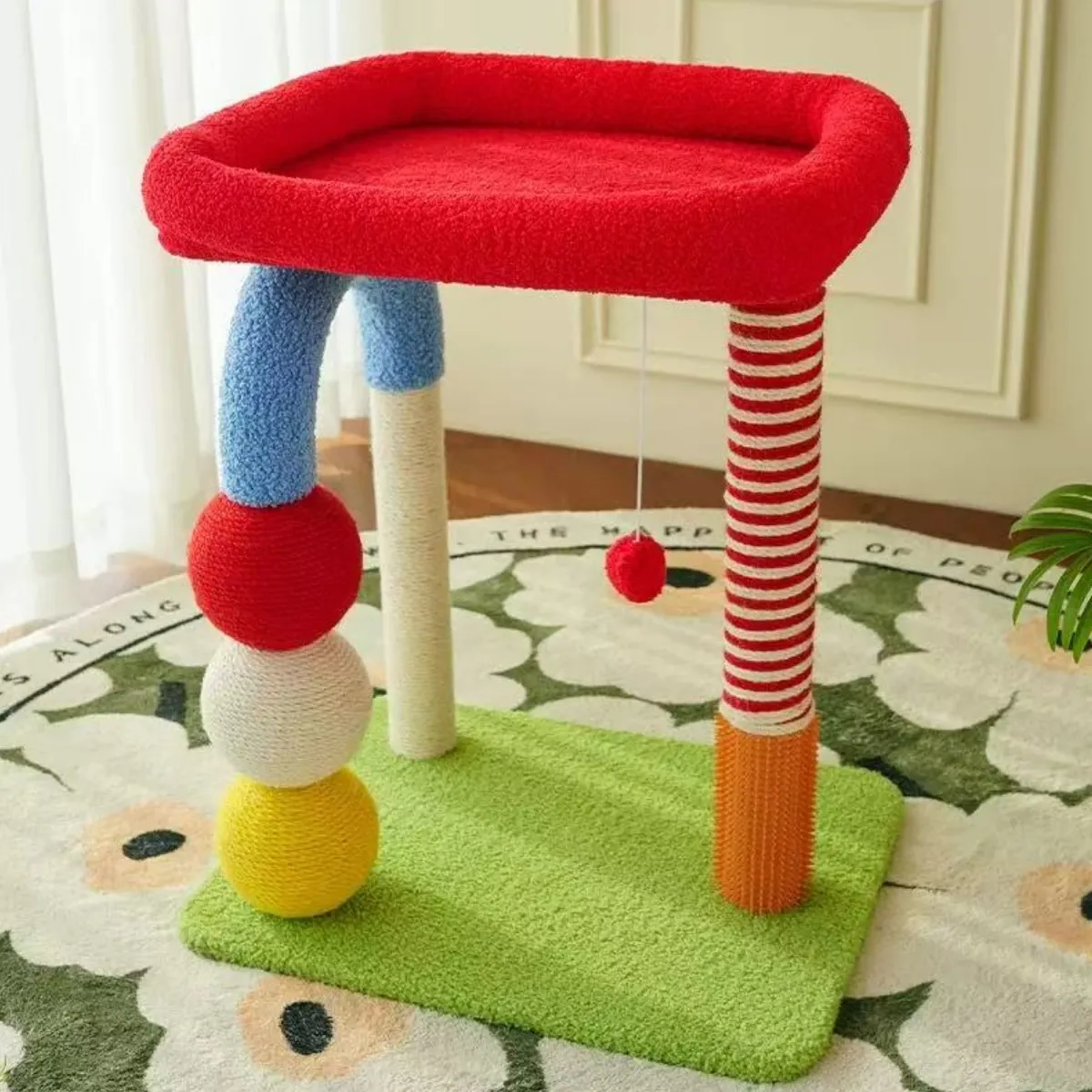 HOMER OUTDOOR - Rascador Para Gatos Cocolumpio Para Gatos De 4 Pisos Rojo