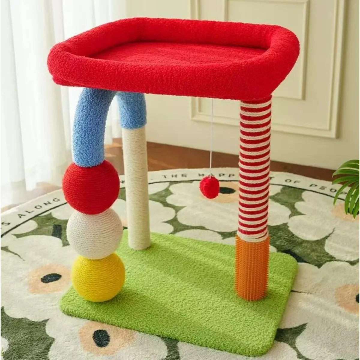 HOMER OUTDOOR - Rascador Para Gatos Cocolumpio Para Gatos De 4 Pisos Rojo