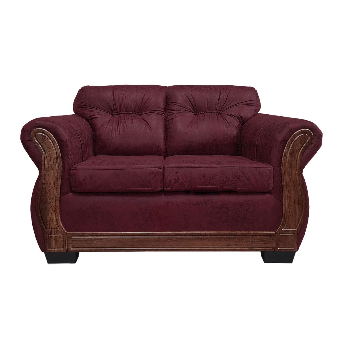 AMERICA DECORA - Sofá Con Resorte Estructural 2 Cuerpos Taurus Envejecido Burdeo X