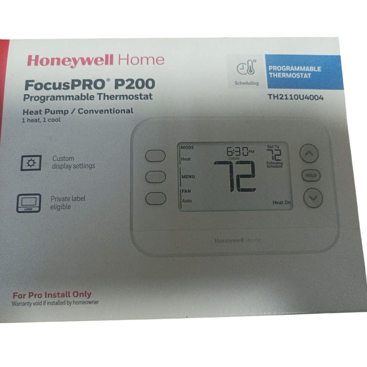 HONEYWELL - Termostato Honeywell Programable Focuspro P200 1h1c 24V