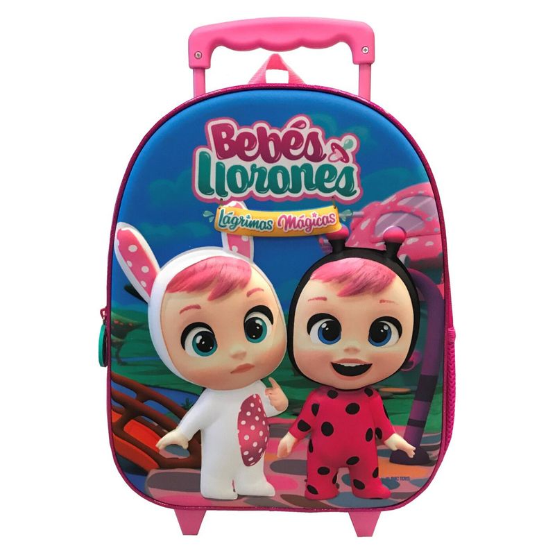 CRY BABIES - Mochila Escolar Bebés Llorones 3D Coney Y Lady Con Ruedas