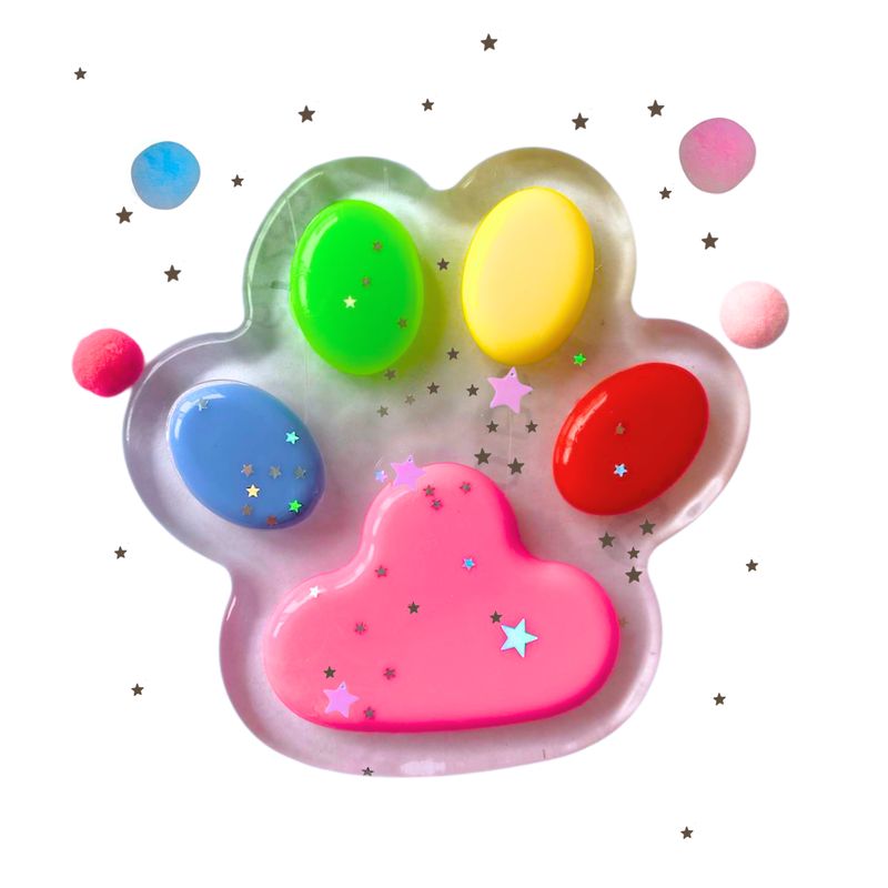 GENERICO - Squishy Patita Gato Grande 13cm Pegajosa Con Luz Led