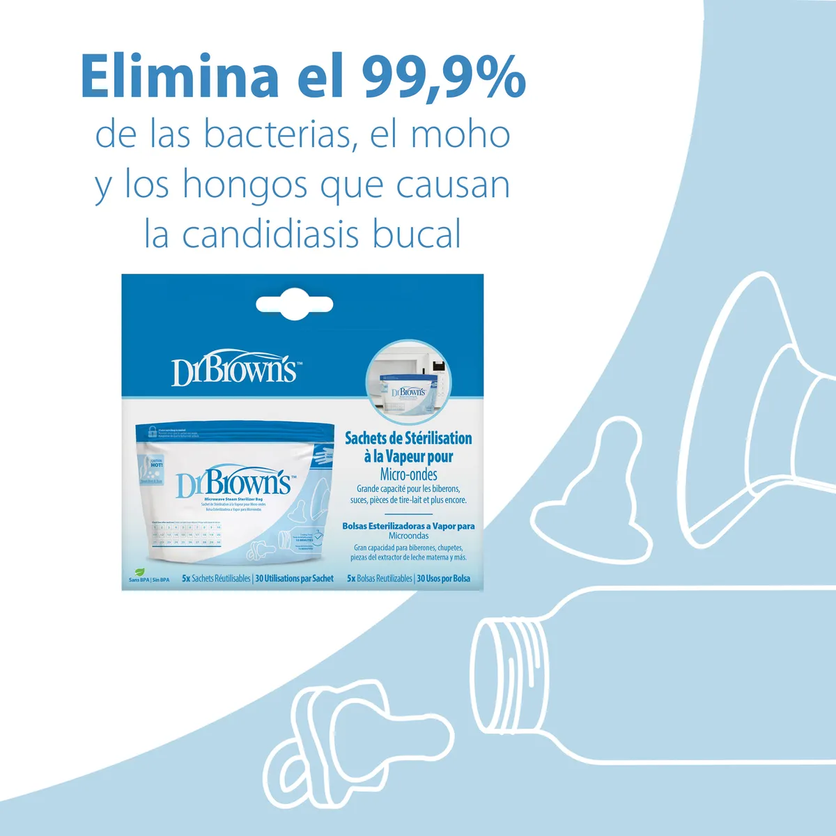 DR BROWN'S - Bolsas Para Esterilizar En Microondas 5pcs Dr Brown´s