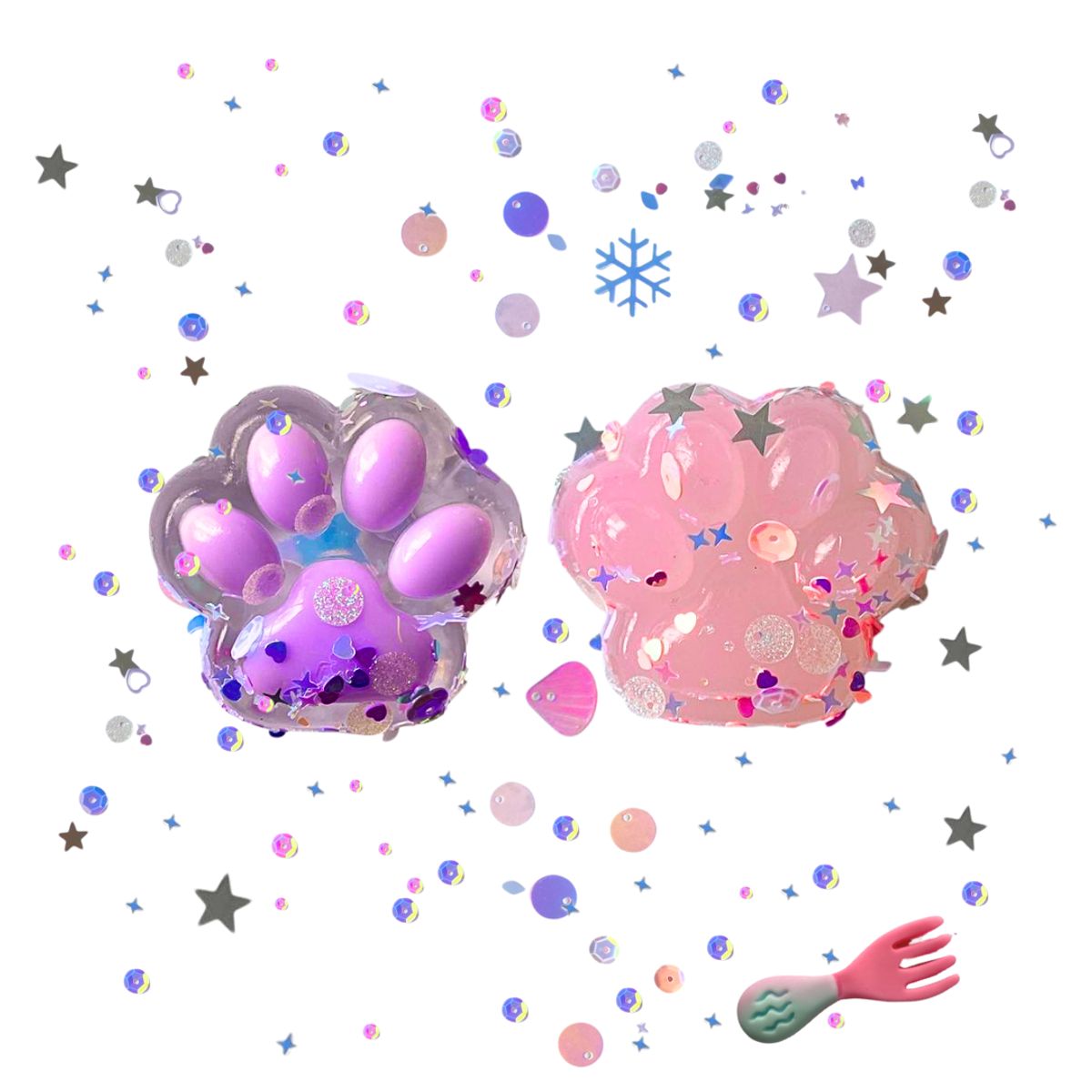 GENERICO - Squishy Patita De Gato Pegajosa Set De 2 Juguete Antiestrés