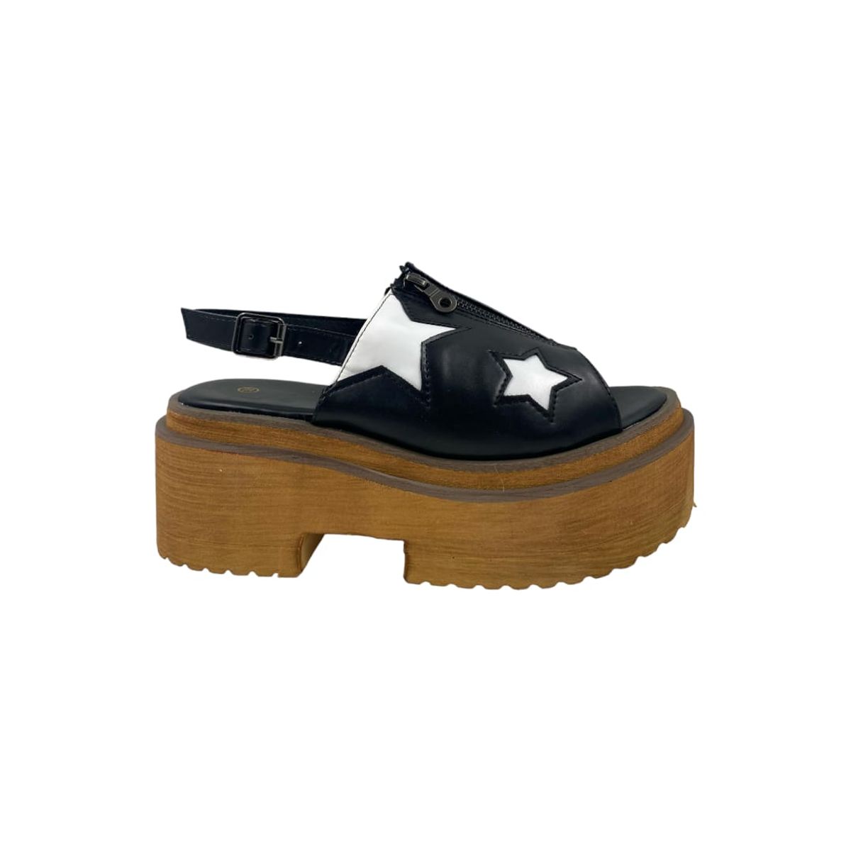 HERIEL - Sandalia Negra Estrella Plataforma Mujer