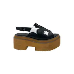 HERIEL - Sandalia Negra Estrella Plataforma Mujer