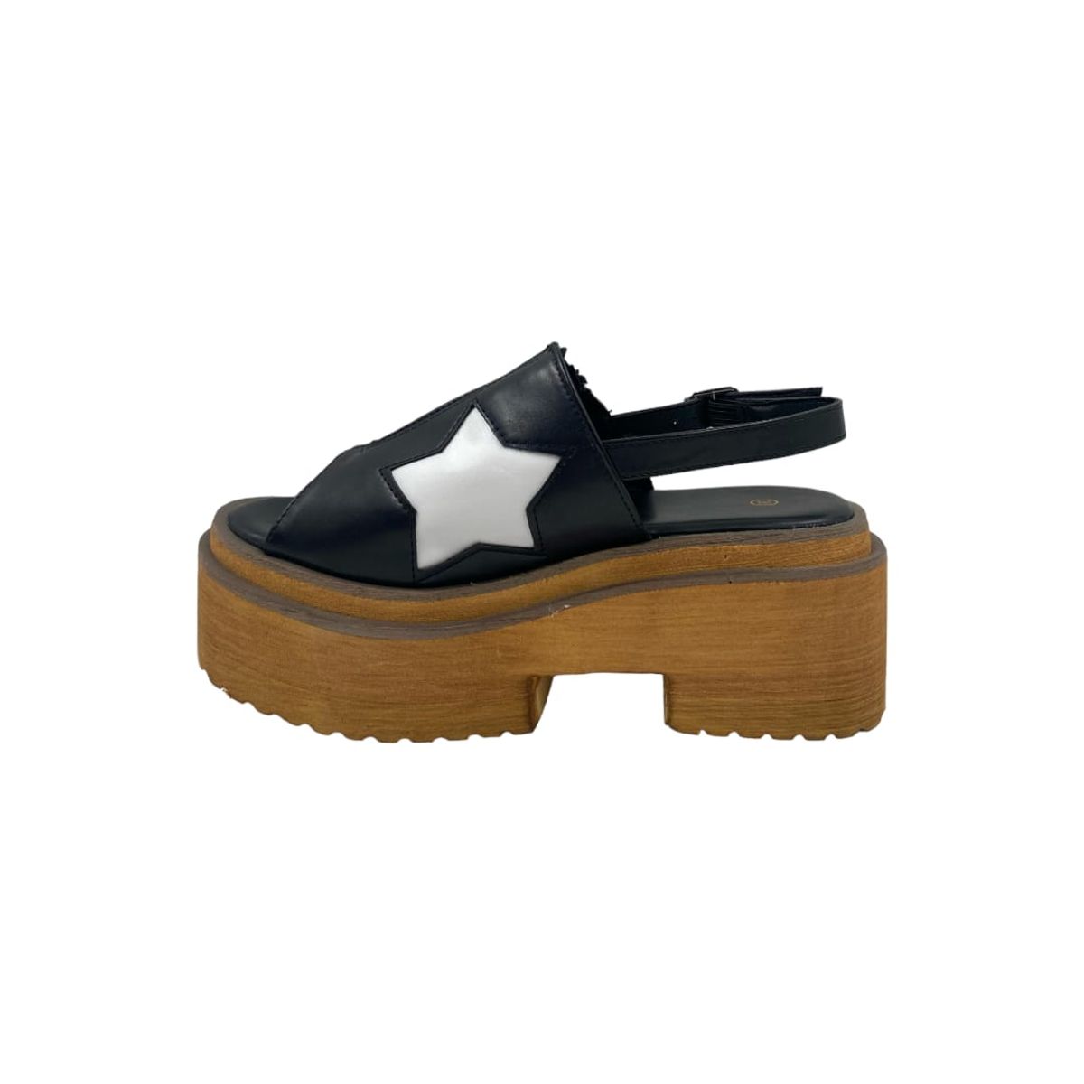 HERIEL - Sandalia Negra Estrella Plataforma Mujer