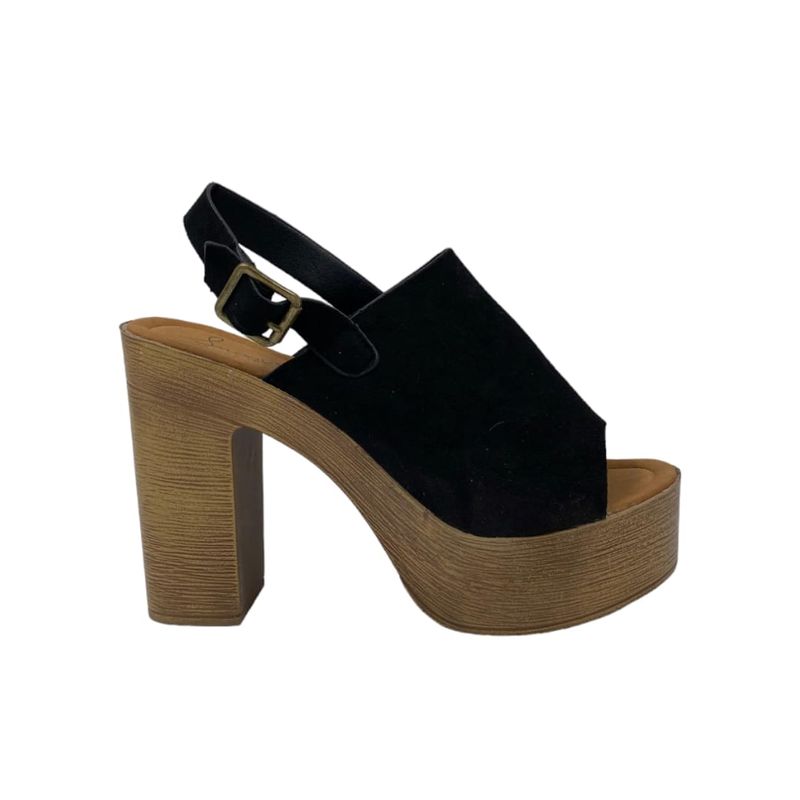 HERIEL - Sandalia Negra Plataforma  Mujer