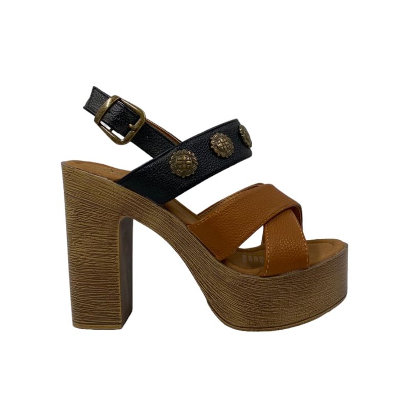 HERIEL - Sandalia Camel Plataforma  Mujer