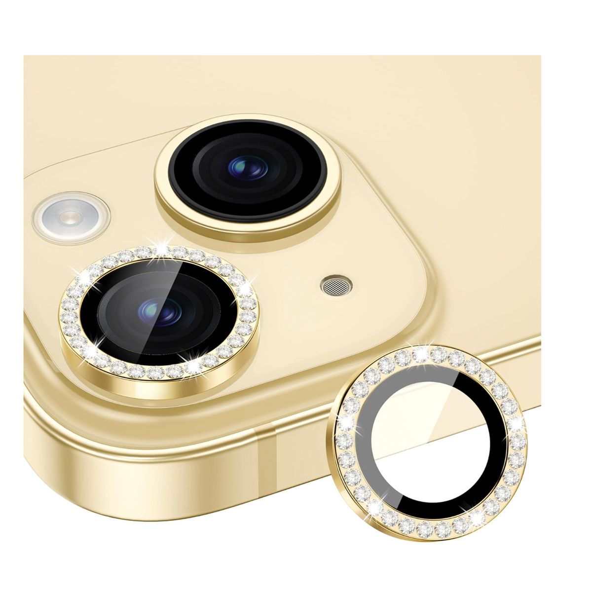 JOIGO - Protector De Lente De Camara Para iPhone 15/15 Plus Brillo Dorado