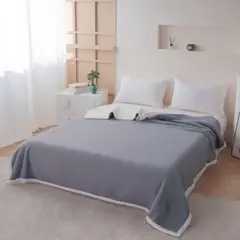 ANGELES DEL HOGAR - FRAZADA MANTA LISA PREMIUM 2 PLAZAS