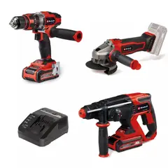 EINHELL - Taladro percutor inalámbrico +esmeril +rotomartillo