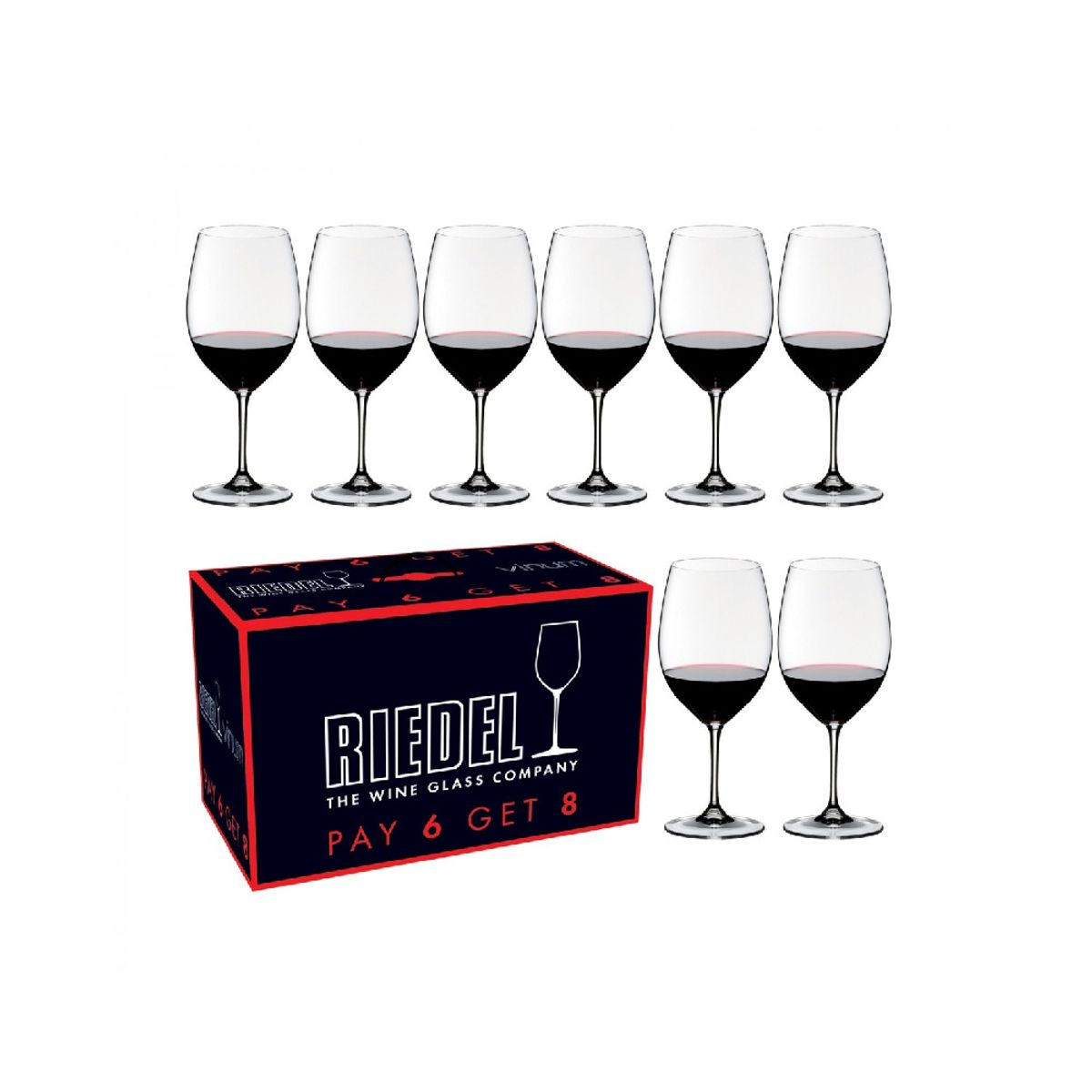 RIEDEL - RIEDEL VINUM SET 8 COPAS CABERNET, LLEVE 8 PAGUE 6