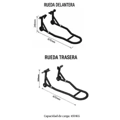 GENERICO - Caballete Elevador Universal Para Moto Trasero Y Delantero