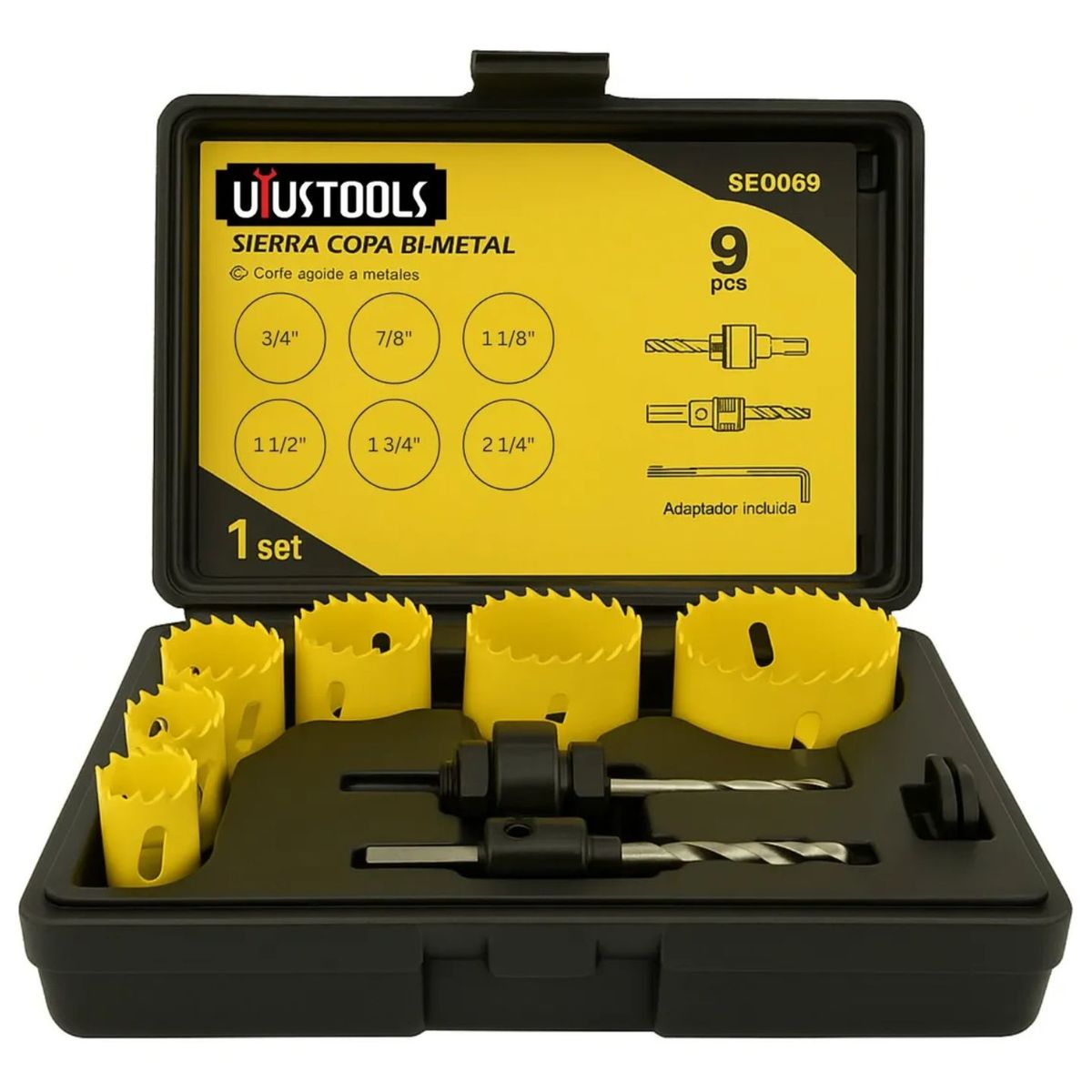 GRUPO UYUSA UYUSTOOLS - Sierra Copa Bi Metal 9 Piezas Uyustools