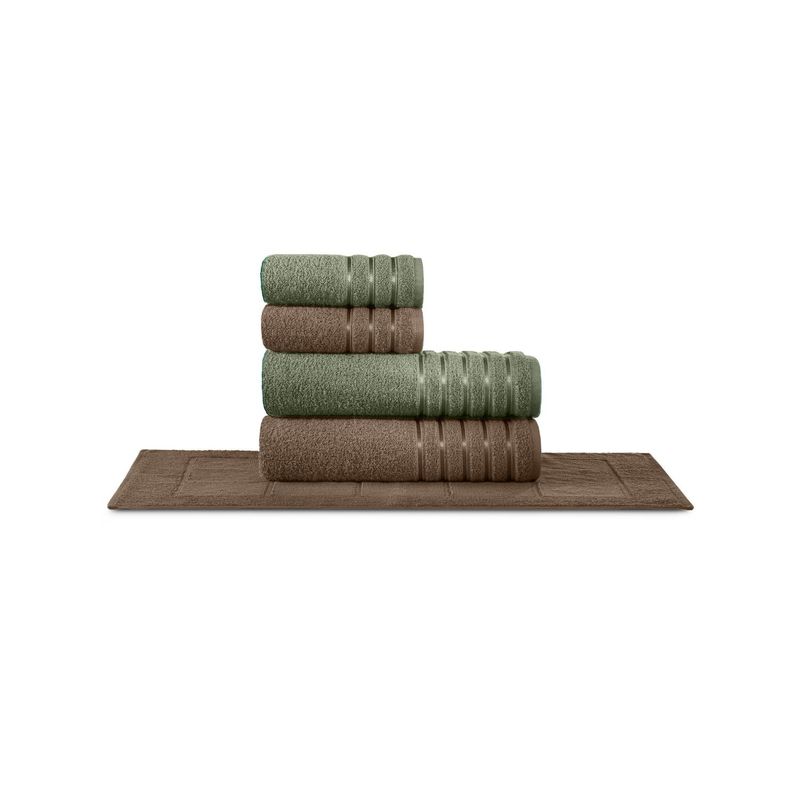TEKA - Juego de Toallas 5 Piezas COMFORT Naturaleza - 450 gm² - 100% Alg