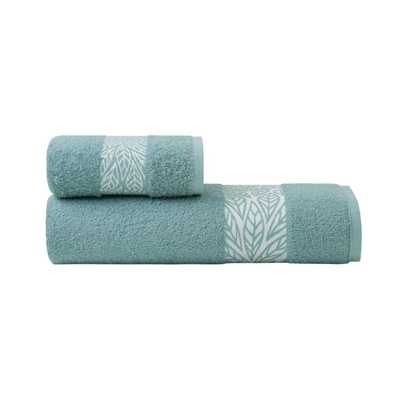 TEKA - Juego de Toallas 2 Piezas DIAMANTE Fleur - 450 gm² - 100% Alg