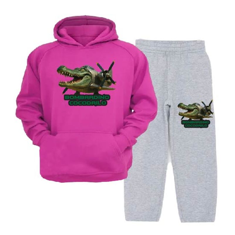 MPROPIA - Conjunto Buzo - Polerón Niños Brainrot Cocodrilo Bombardino Tralalero