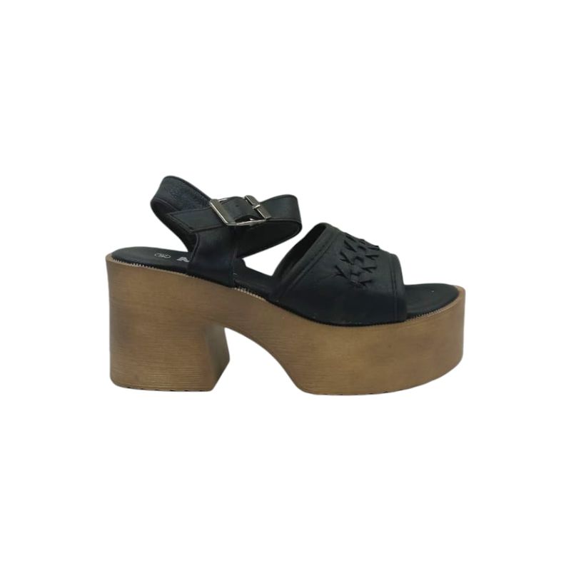 HERIEL - Sandalia Negra Plataforma  Mujer