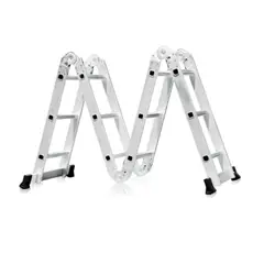 GENERICO - Escalera multifuncional 12 peldaños 4x3 color gris
