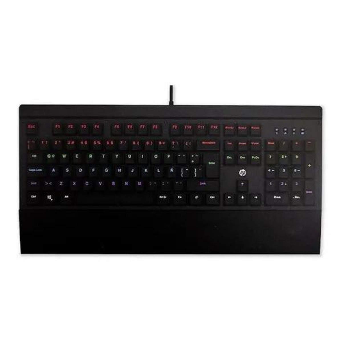 HP - Teclado Gamer Hp Qwerty GK500 Color Negro Con Luz Rgb