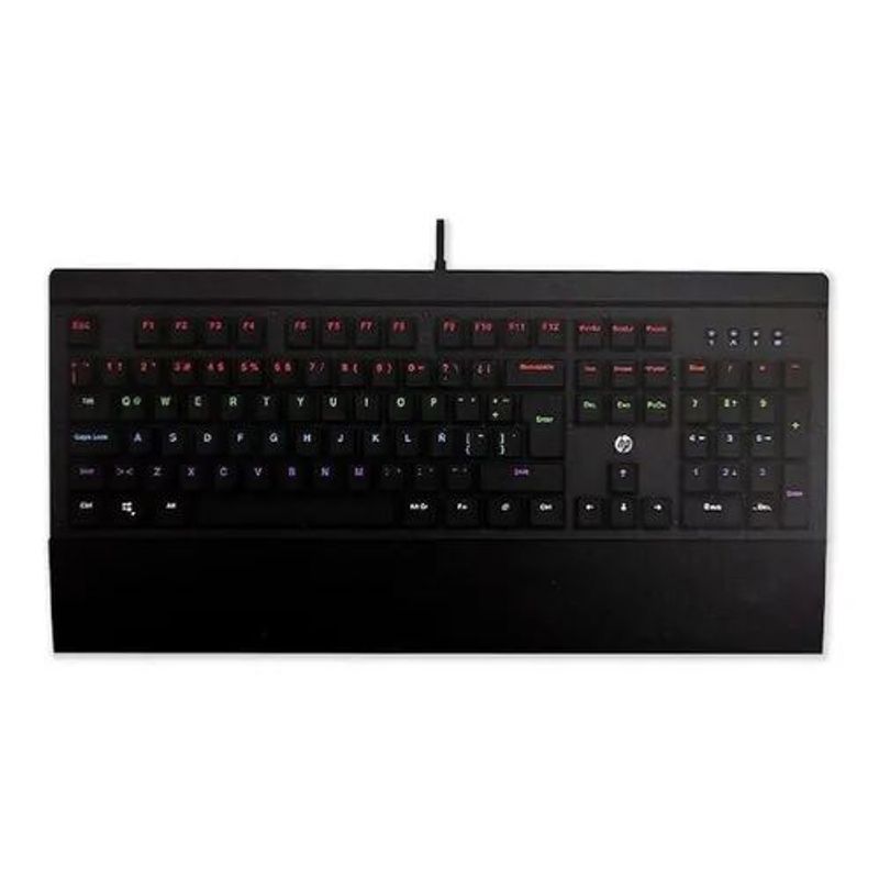 HP - Teclado Gamer Hp Qwerty GK500 Color Negro Con Luz Rgb